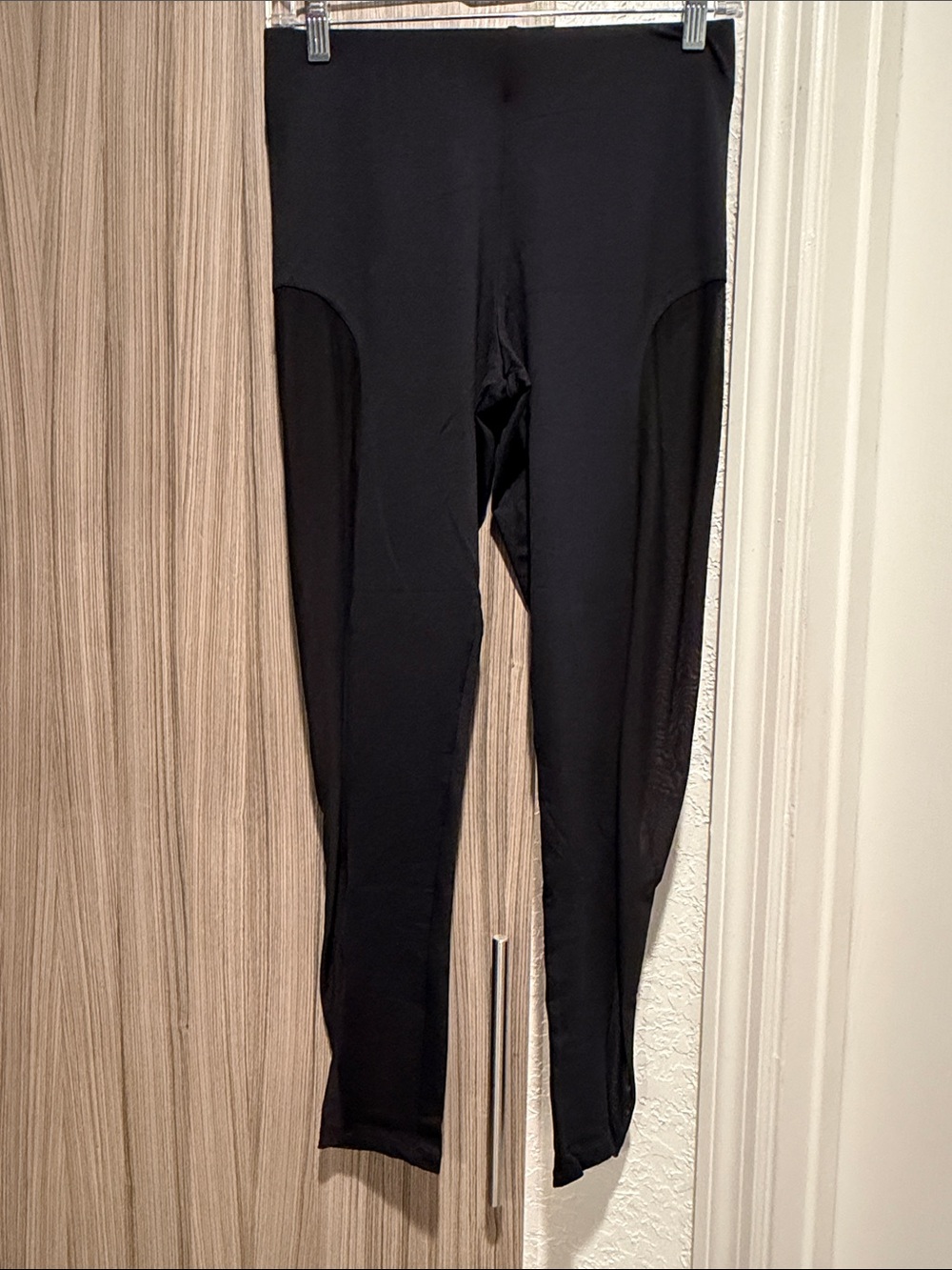 Zara Black Leggings with Mesh Panels
